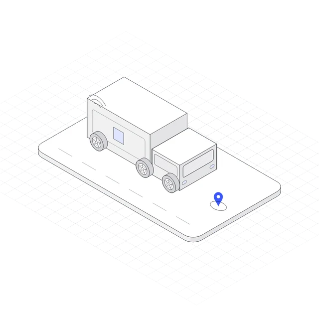 Delivery truck illustration placed in a Framer page
