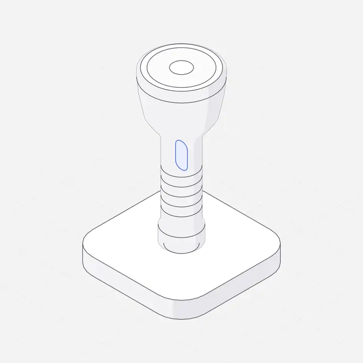 Flashlight, hairline isometric illustration