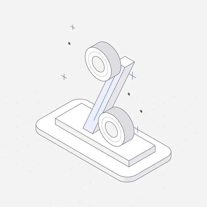 Percent discount block, hairline isometric illustration