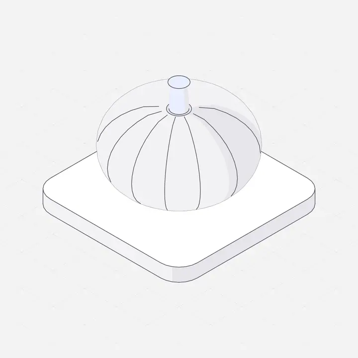 Pumpkin, hairline isometric illustration