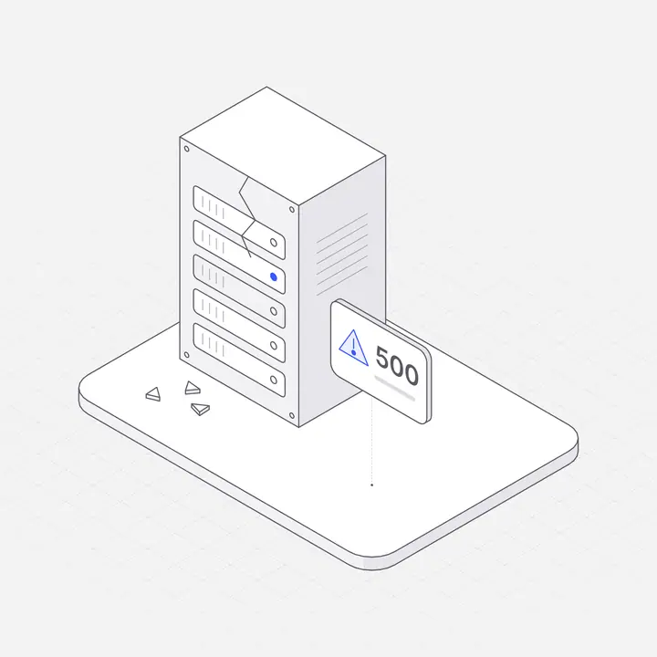 500 server error, hairline isometric illustration