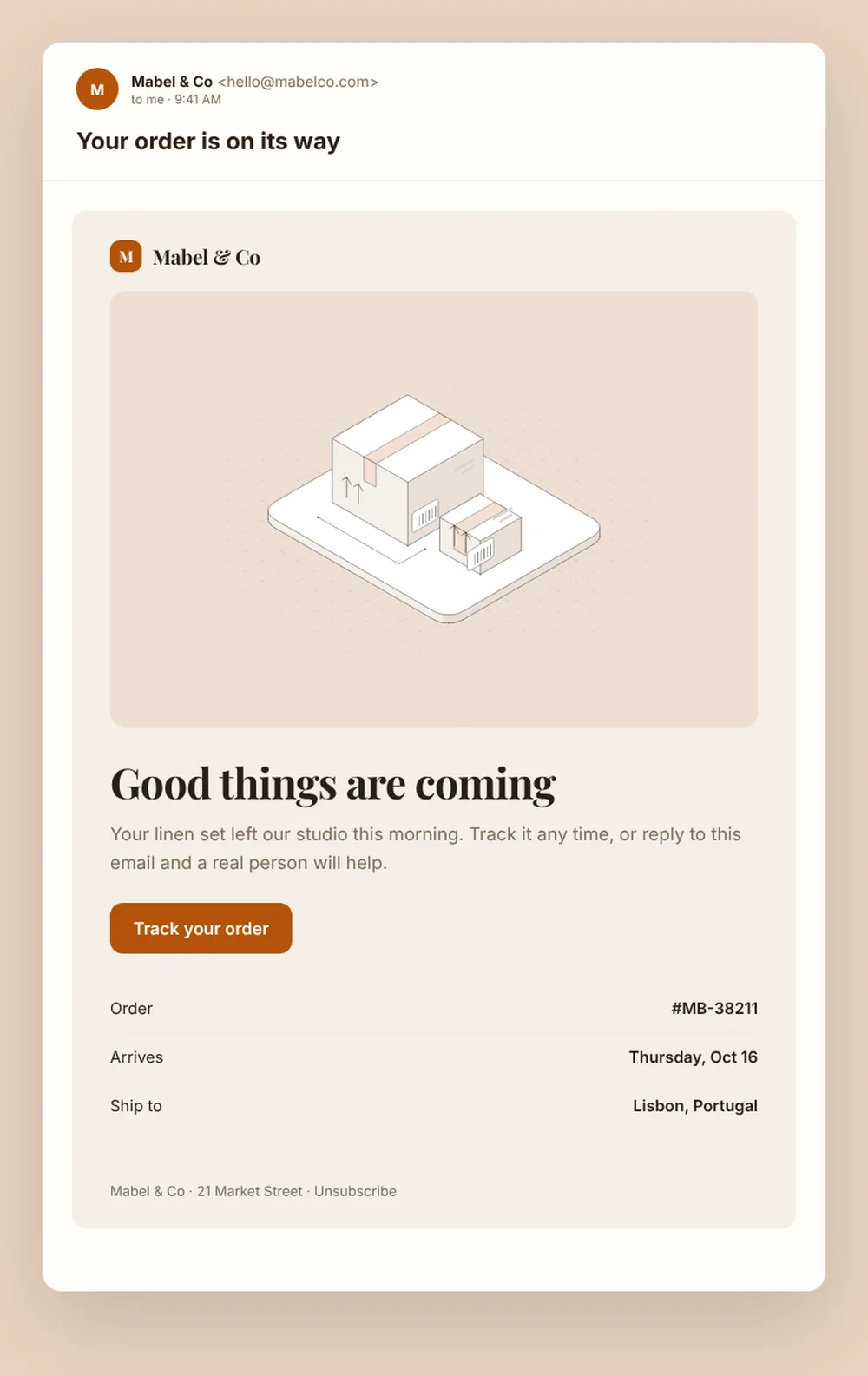 Mabel & Co email concept