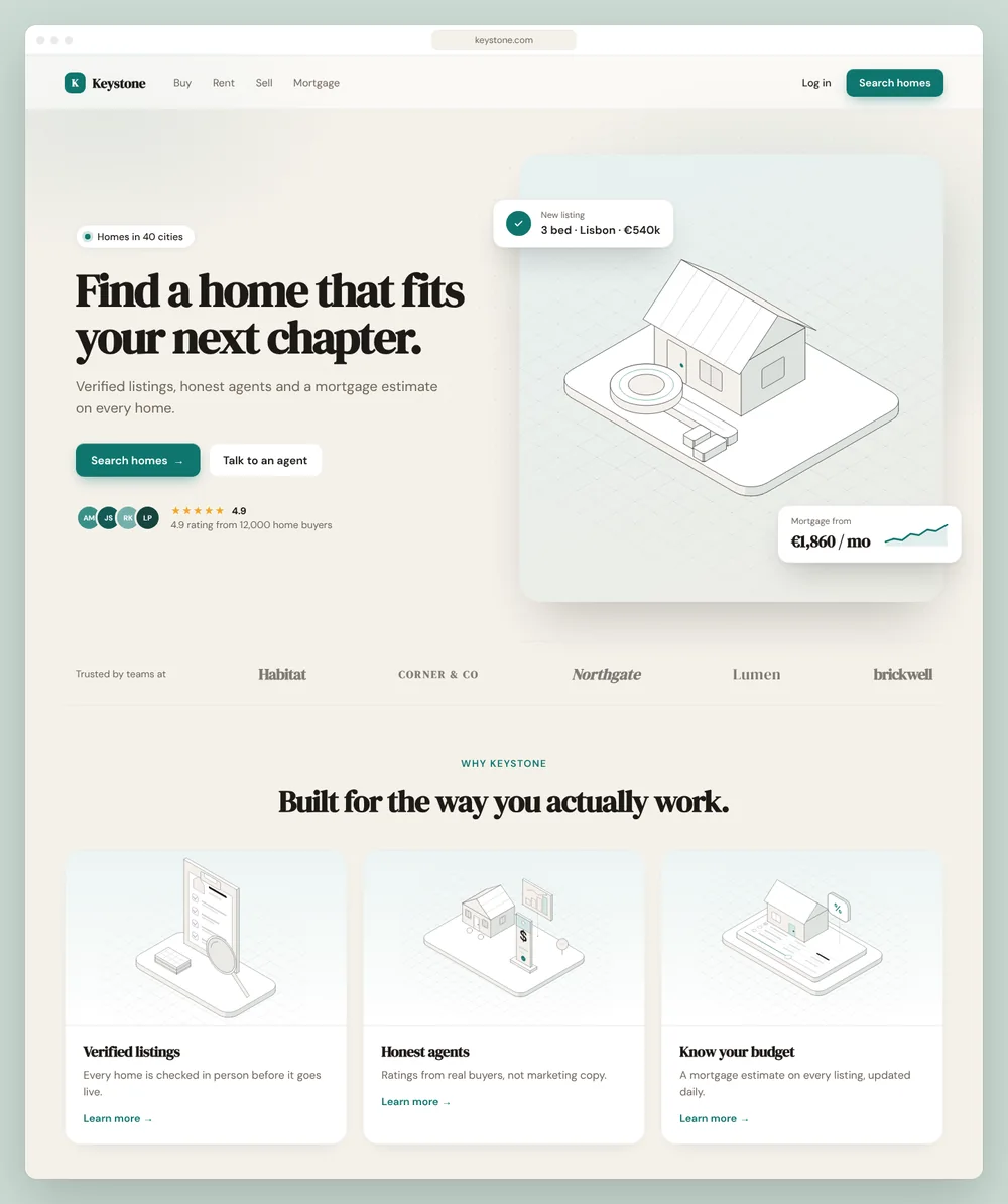 Keystone website concept