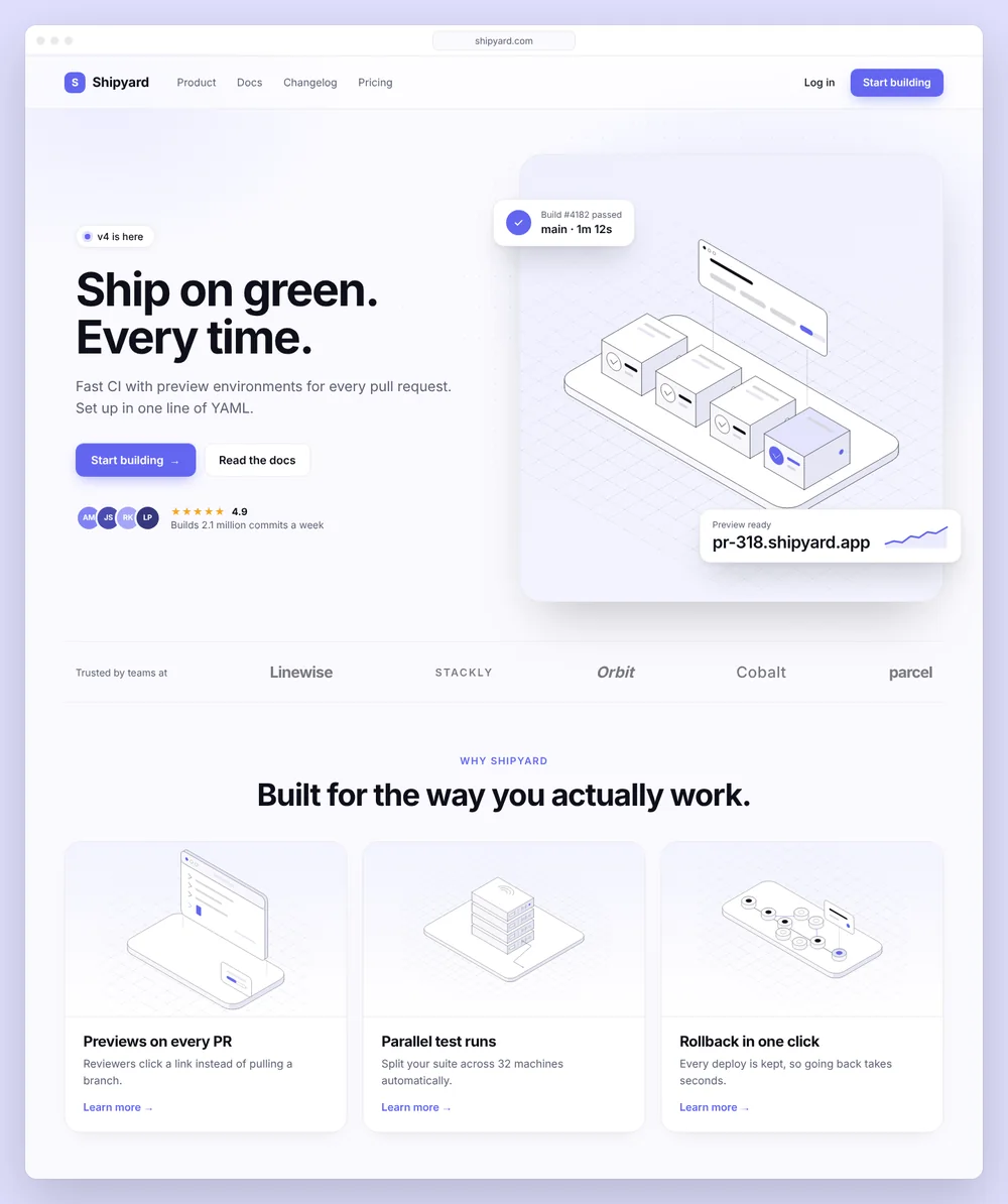 Shipyard website concept