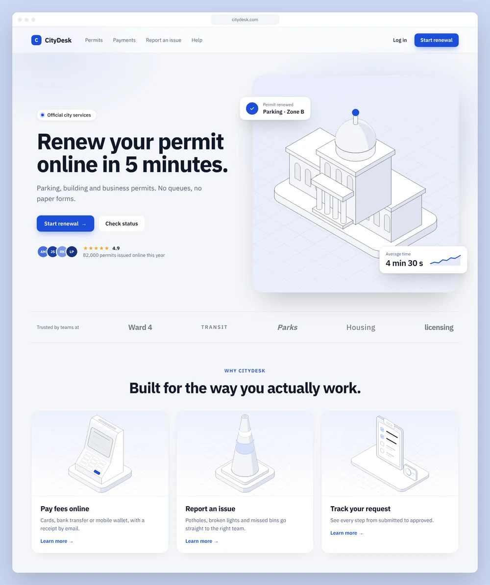 CityDesk website concept