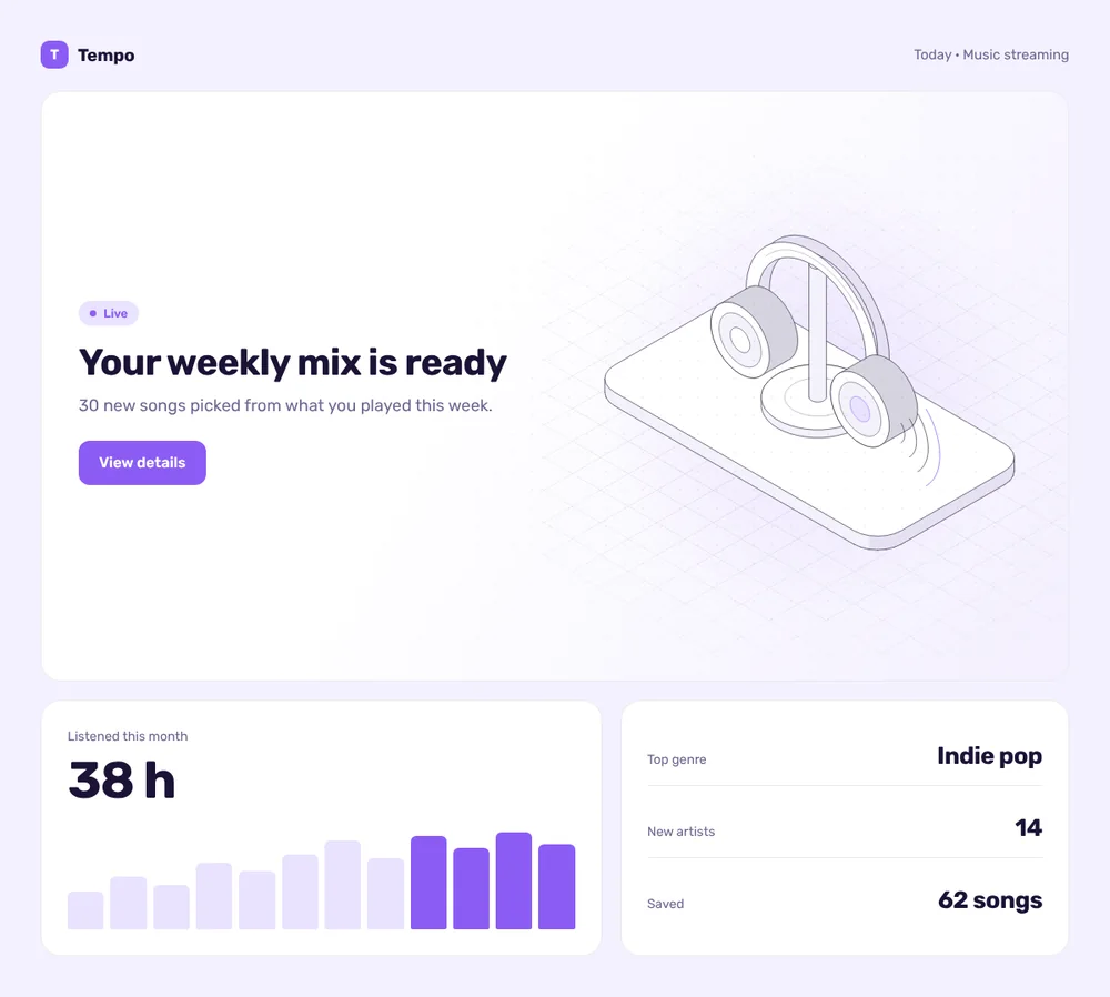 Tempo dashboard concept