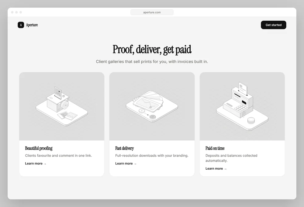 Aperture website concept