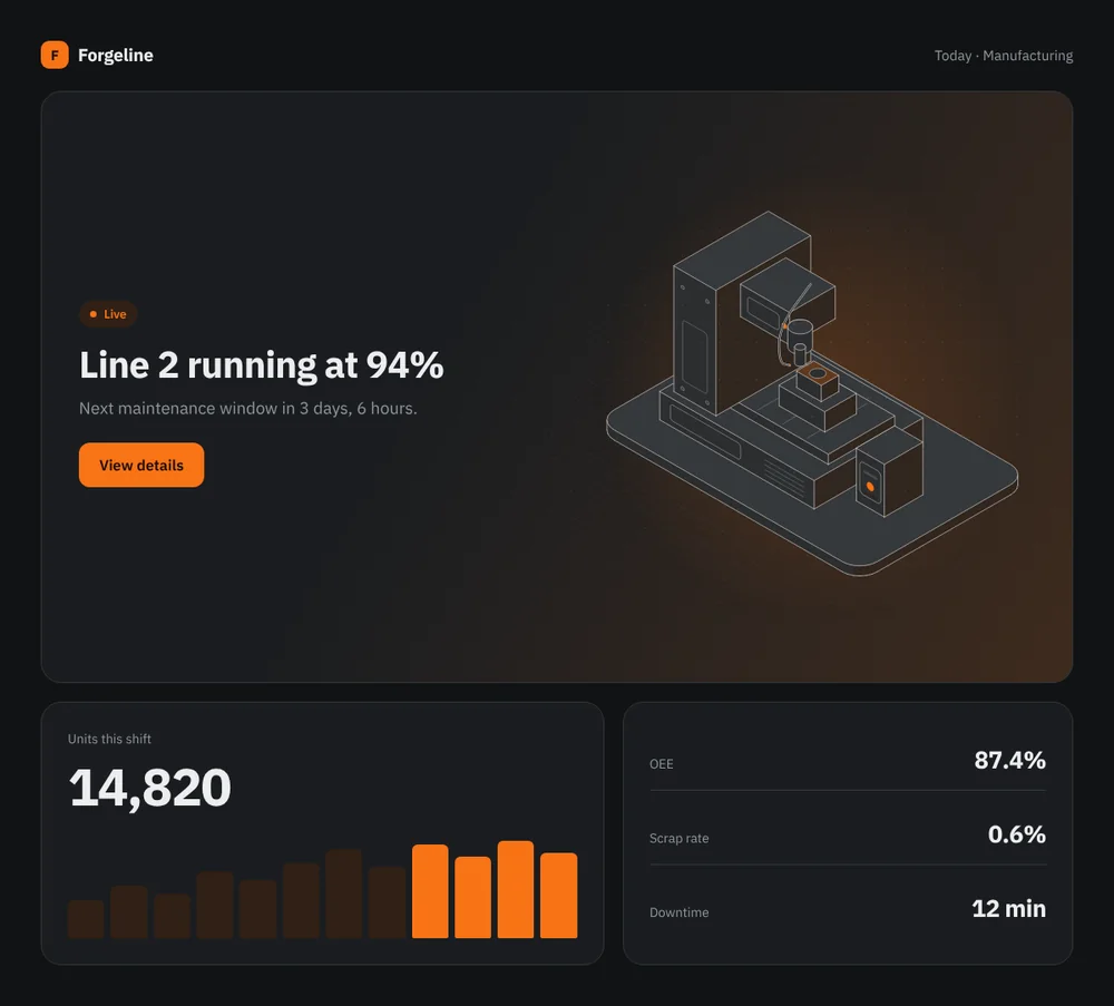 Forgeline dashboard concept